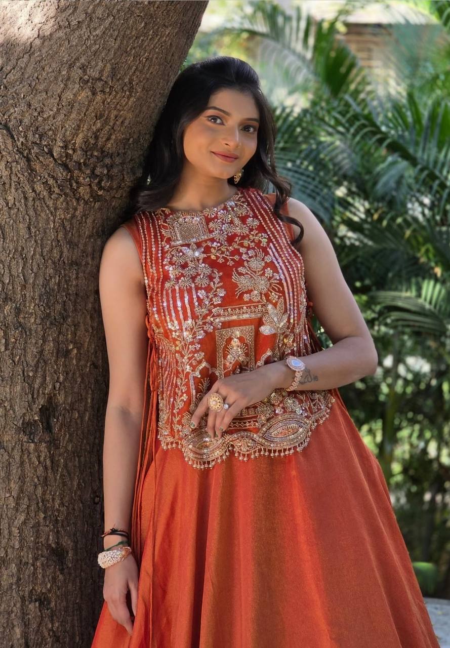 Traditional Crop Top lengha With  strug Set