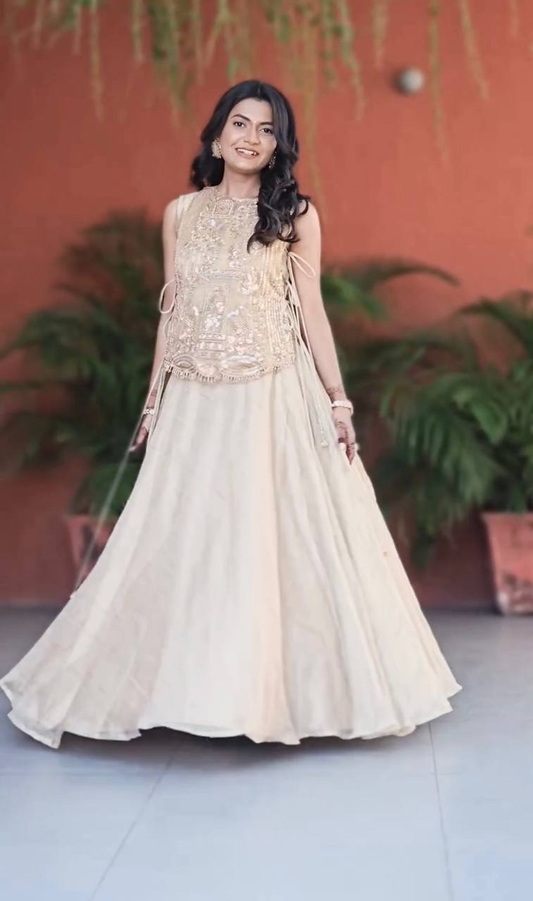 Traditional Crop Top lengha With  strug Set