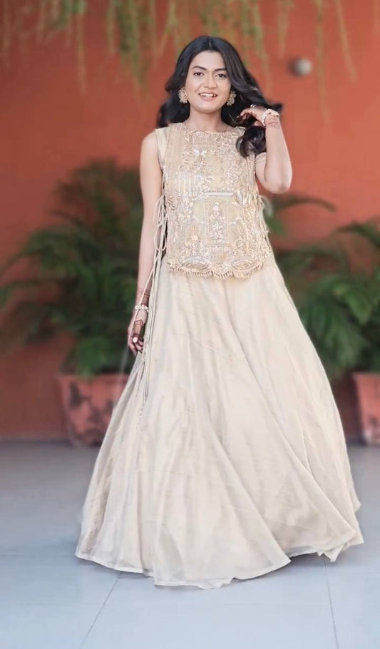 Traditional Crop Top lengha With  strug Set