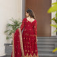 Designer Embroidered Zari Sequins Work Gown