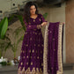 Designer Embroidered Zari Sequins Work Gown