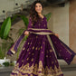 Designer Embroidered Zari Sequins Work Gown