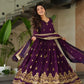 Designer Embroidered Zari Sequins Work Gown