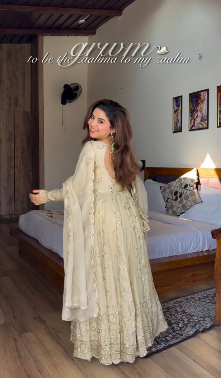 Priyashi Luxury Chinon Silk Elegant Anarkali Suit Set