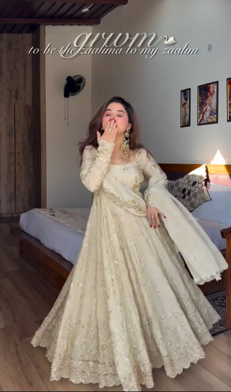 Priyashi Luxury Chinon Silk Elegant Anarkali Suit Set