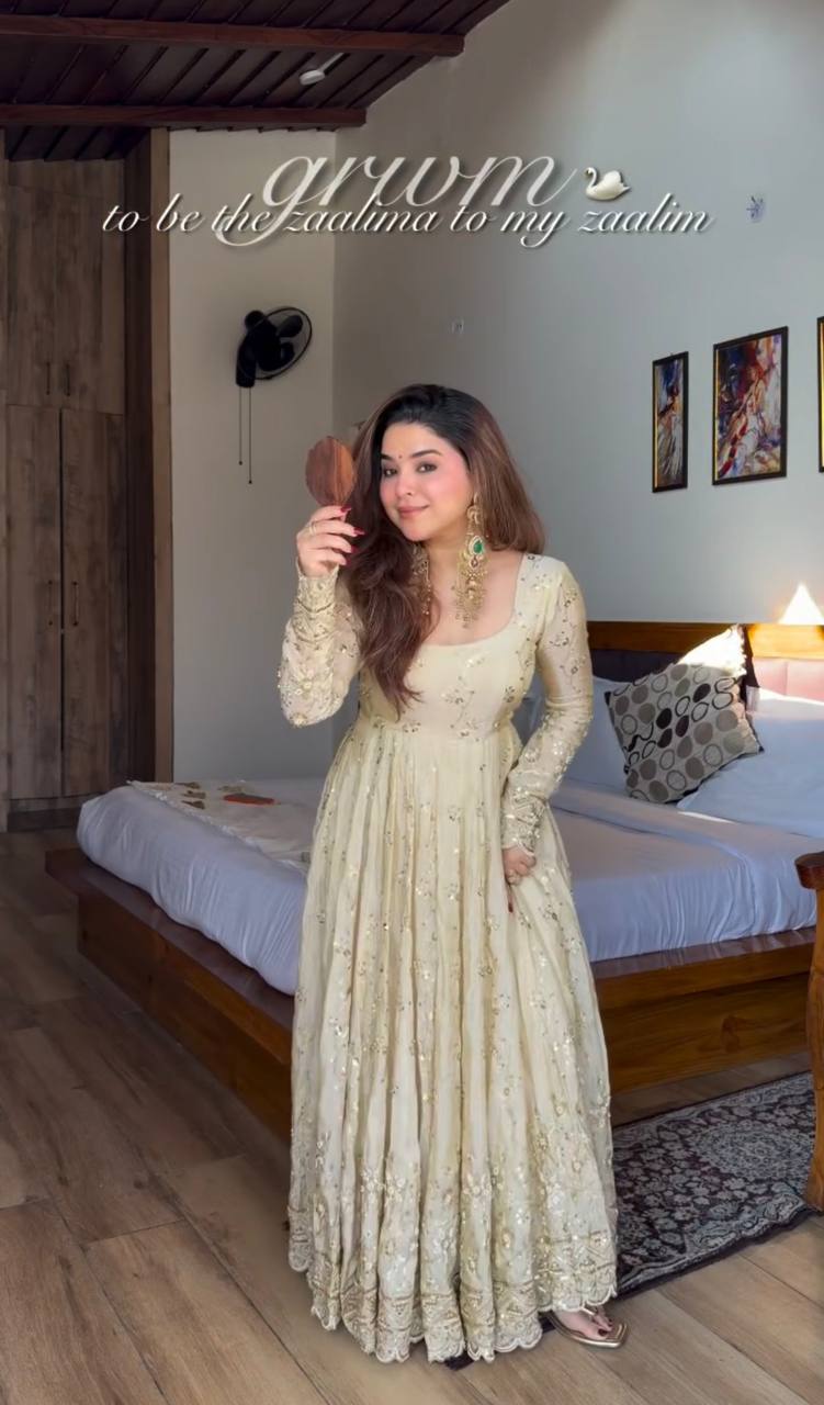 Priyashi Luxury Chinon Silk Elegant Anarkali Suit Set