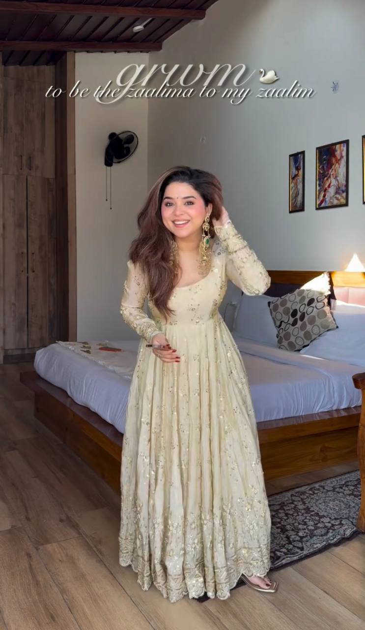Priyashi Luxury Chinon Silk Elegant Anarkali Suit Set