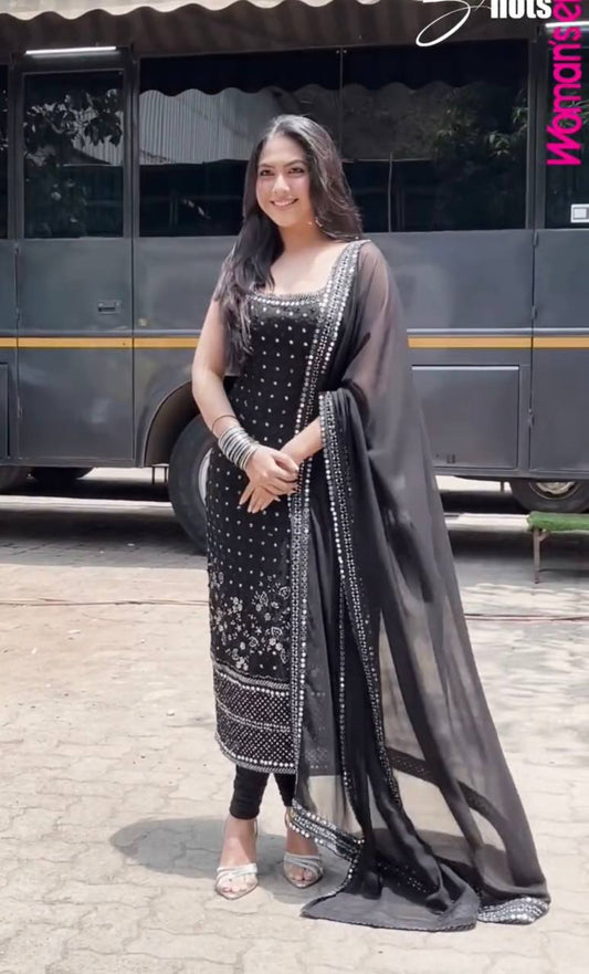 Reem`s  Black Colour Trending Suit Set