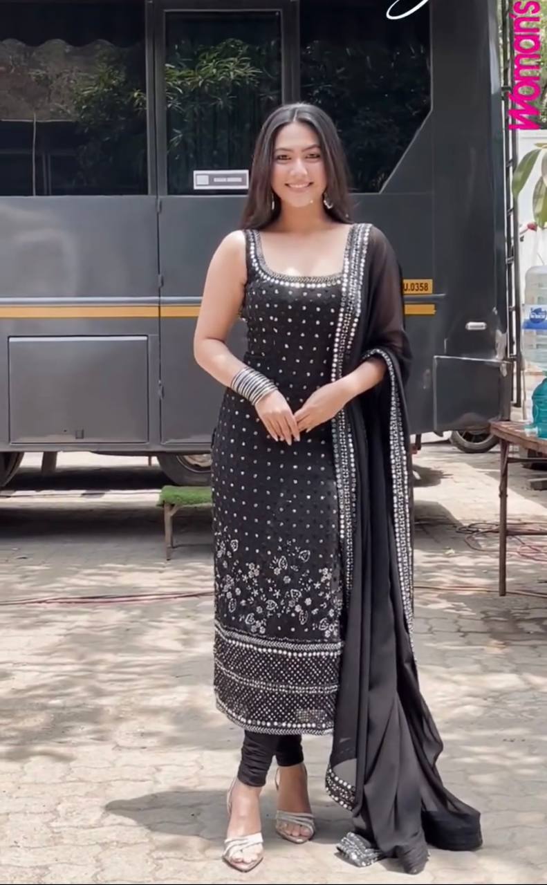 Reem`s  Black Colour Trending Suit Set