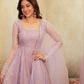 Rajvi's' Pastel purple  Anarkali Premium Suit Set