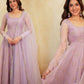 Rajvi's' Pastel purple  Anarkali Premium Suit Set