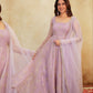 Rajvi's' Pastel purple  Anarkali Premium Suit Set