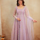 Rajvi's' Pastel purple  Anarkali Premium Suit Set
