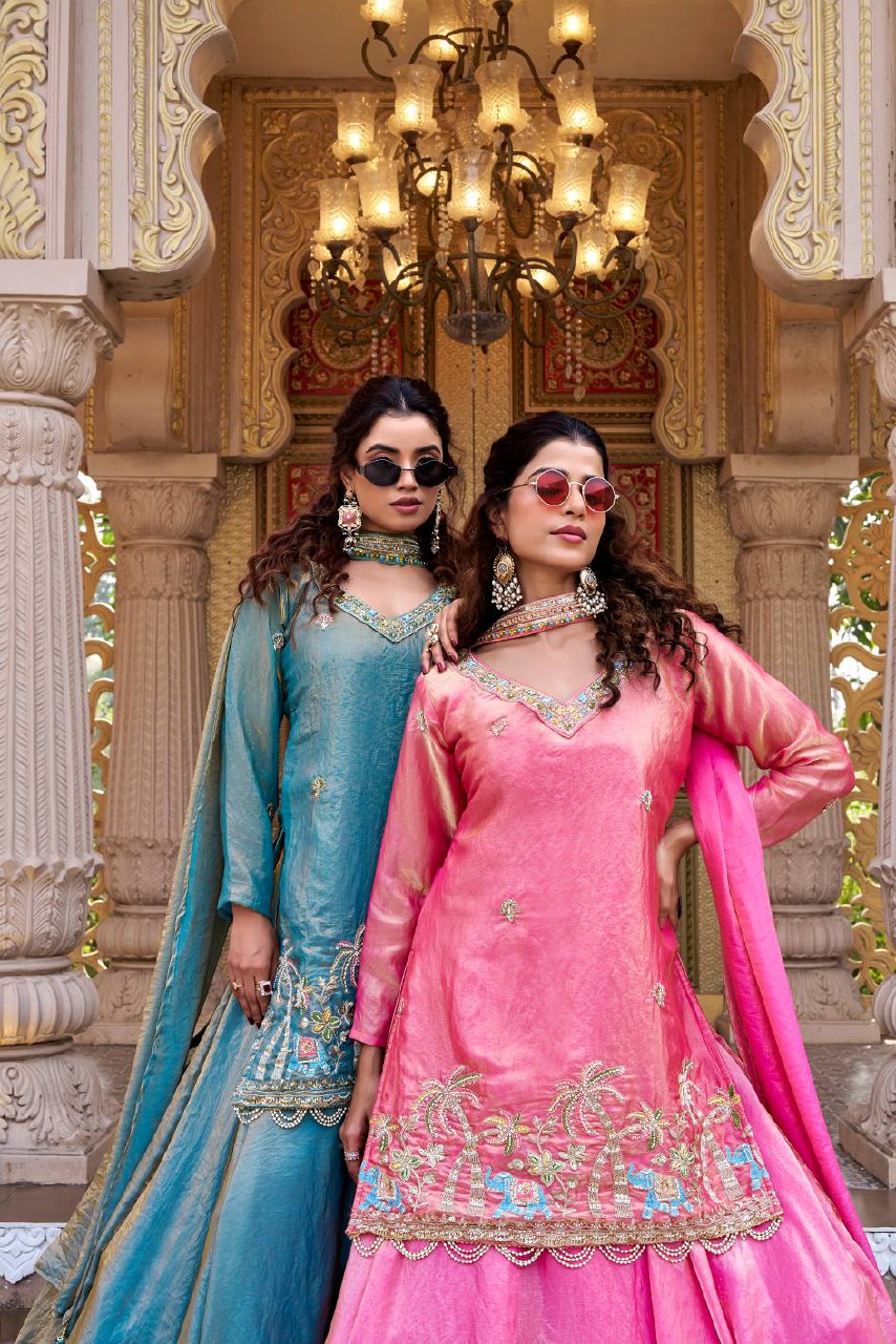 Traditional Crop Top with Lehngha Set