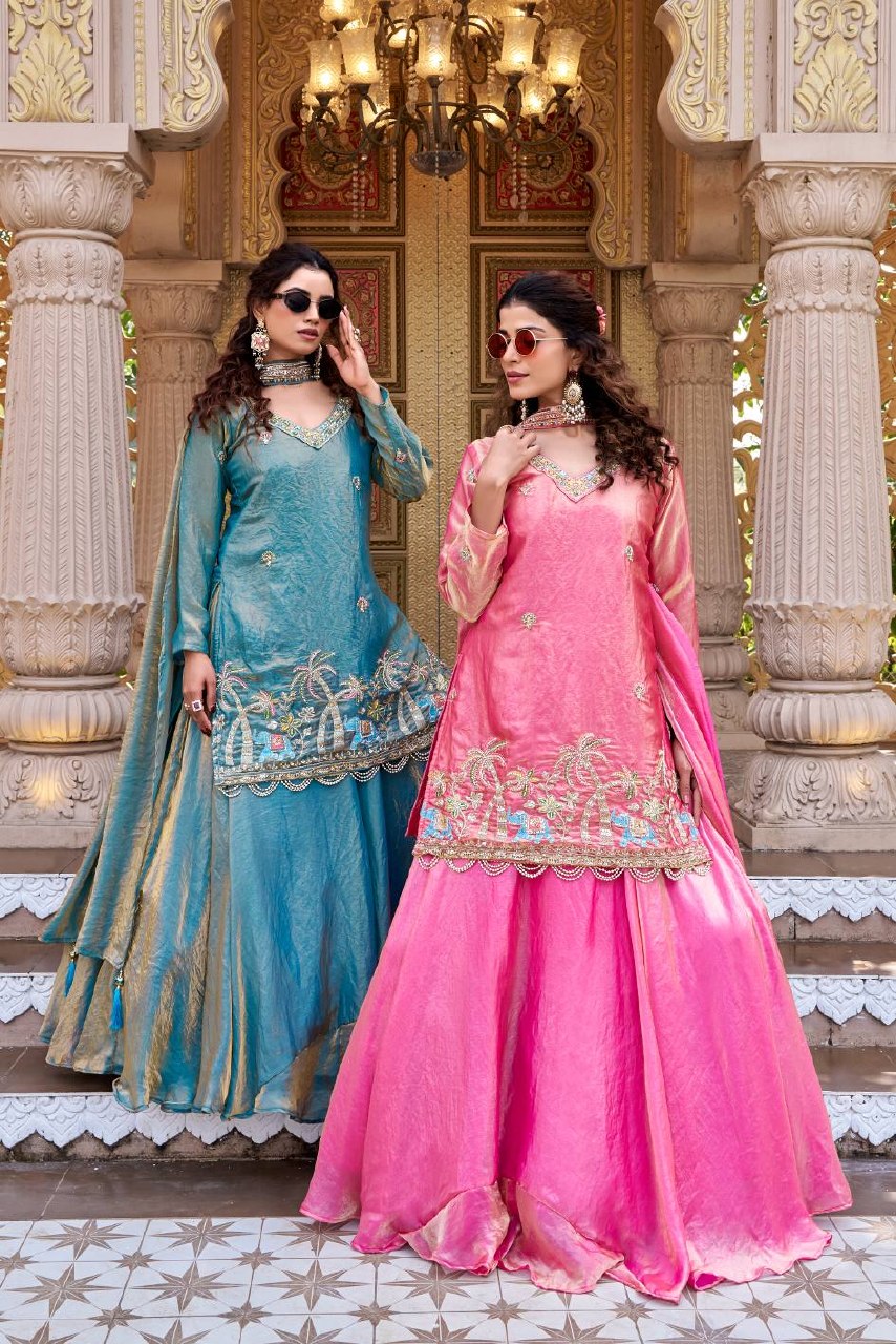 Traditional Crop Top with Lehngha Set