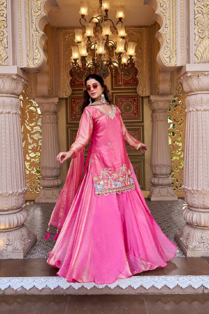 Traditional Crop Top with Lehngha Set