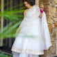 Minu's' White Colour Traditional Anarkali Suit