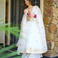 Minu's' White Colour Traditional Anarkali Suit