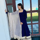BLUE VELVET ANARKALI SUIT SET
