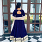 BLUE VELVET ANARKALI SUIT SET