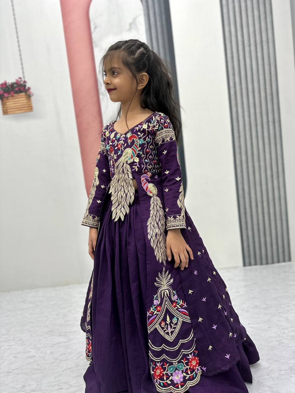 Kids Heavy Traditional Crop Top with Shrug