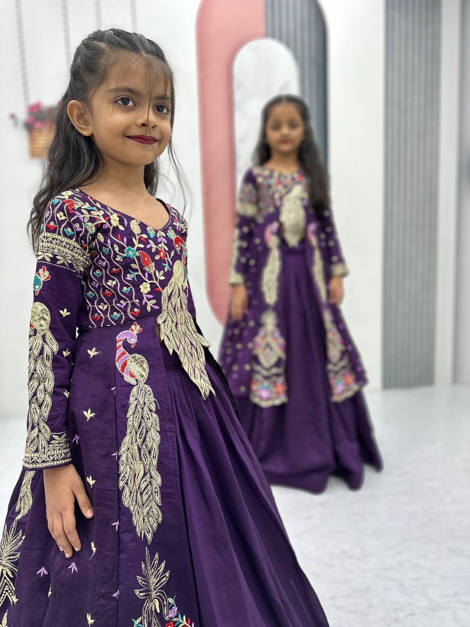 Kids Heavy Traditional Crop Top with Shrug