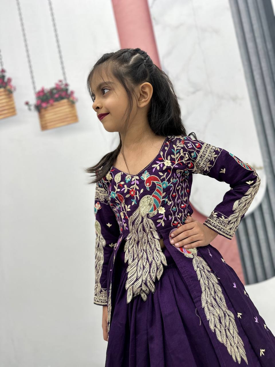 Kids Heavy Traditional Crop Top with Shrug