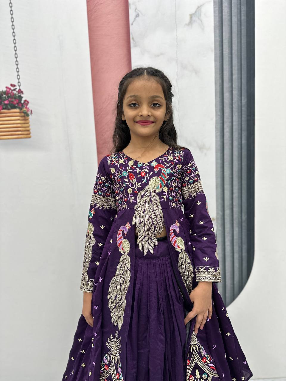 Kids Heavy Traditional Crop Top with Shrug