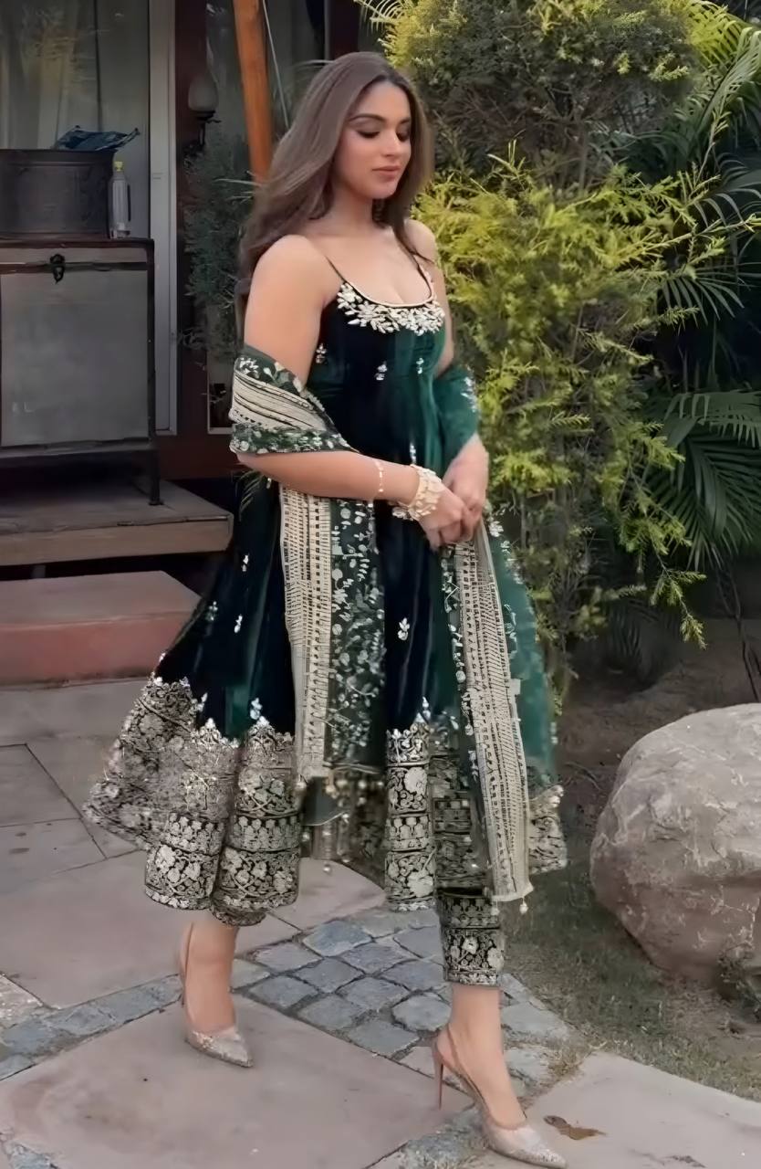 Hamza  Vichitra Silk Febric Suit Set