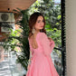 Sunita pink peplum Sarara suit Set