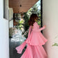 Sunita pink peplum Sarara suit Set