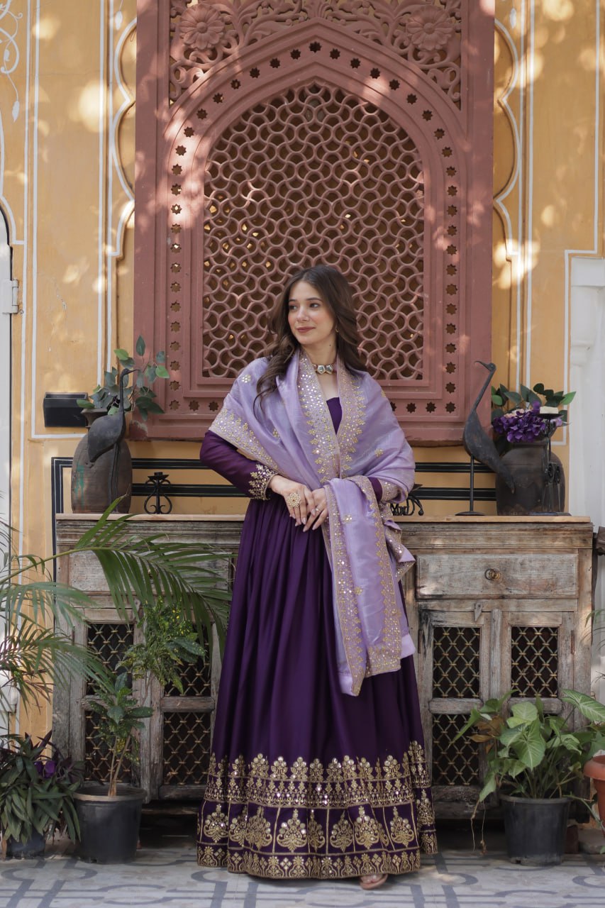 Minakshi Designer Embroidered Zari Sequins Work Gown