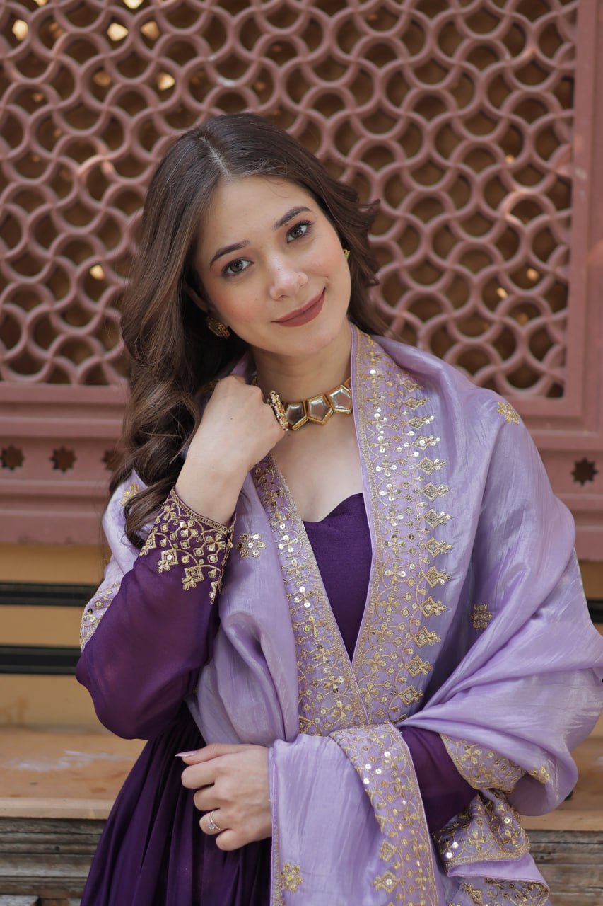 Minakshi Designer Embroidered Zari Sequins Work Gown