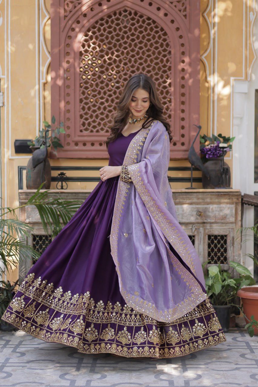 Minakshi Designer Embroidered Zari Sequins Work Gown
