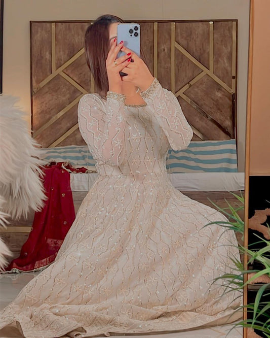 BIYA'S OFF WHITE COLOUR TRENDING ANARKALI SET