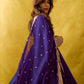 Gopi's' Purple Anarkali Premium Suit Set