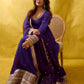 Gopi's' Purple Anarkali Premium Suit Set