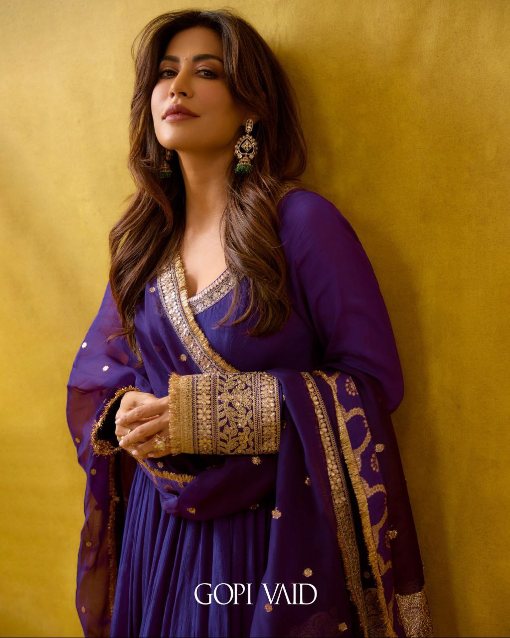 Gopi's' Purple Anarkali Premium Suit Set