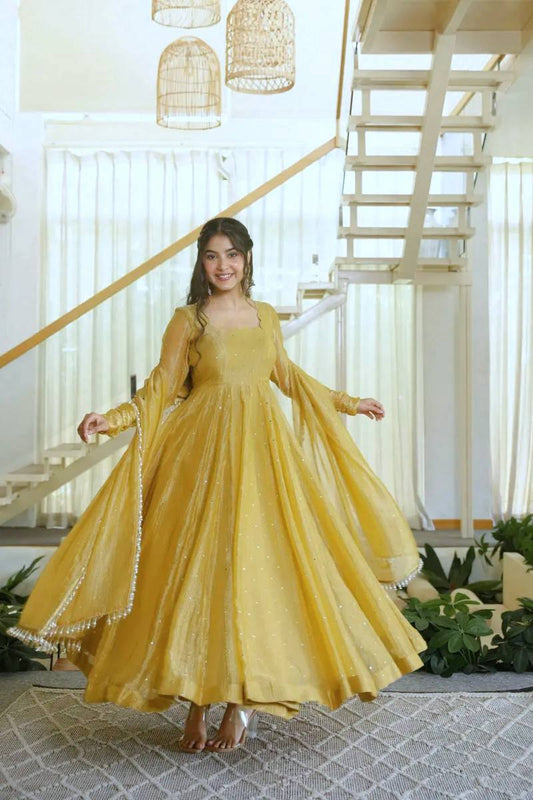 Salsa Traditional  Foil Anarkali Suit Set