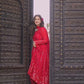 RED EMBROIDERED GEORGETTE SUIT SET