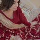 DARK MAROON Blooming Gown with Dupatta With Attractive Embroidered Sequins work.