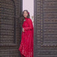 RED EMBROIDERED GEORGETTE SUIT SET