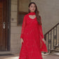 BLOOMING RED GEORGETTE SUIT SET TD-103
