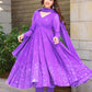 PURPLE GEORGETTE EMBROIDERED SUIT SET TD-107