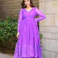 PURPLE GEORGETTE EMBROIDERED SUIT SET TD-107