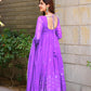 PURPLE GEORGETTE EMBROIDERED SUIT SET TD-107