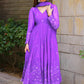 PURPLE GEORGETTE EMBROIDERED SUIT SET TD-107