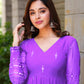 PURPLE GEORGETTE EMBROIDERED SUIT SET TD-107