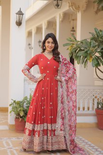 KAVITA' DESIGNER READYMADE GOWN td-131 RED