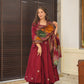 Maroon Pure Cotton  Anarkali Suit Set
